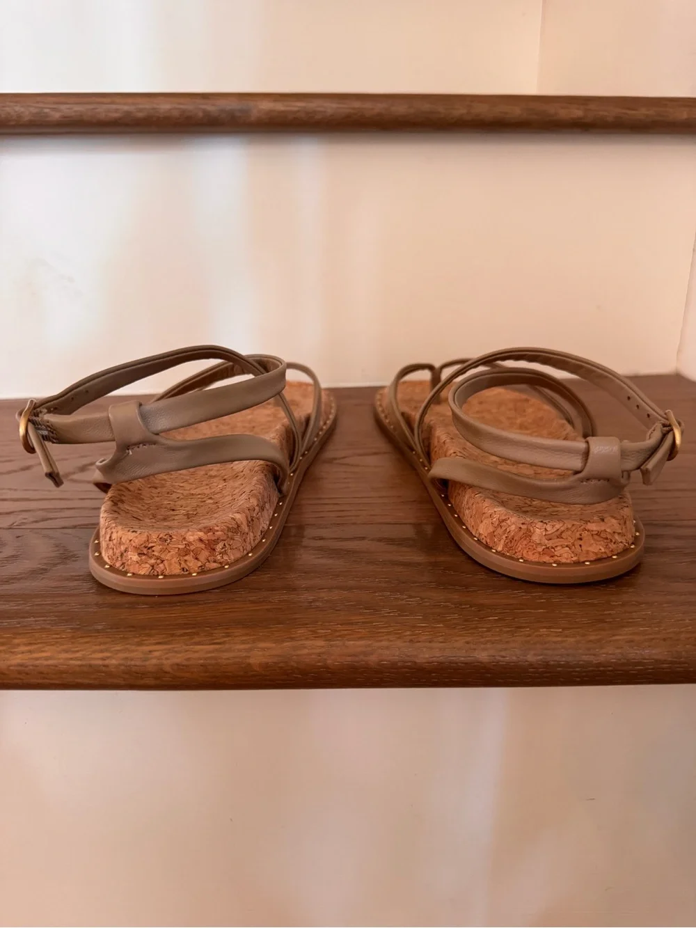 Paige Zana Ankle Strap Leather Sandal Size 7 in Color Sand